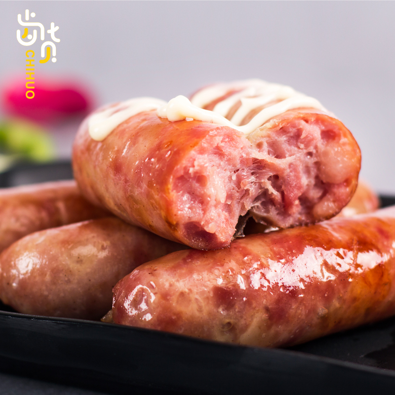 【常州馆】齿货黑猪肉香肠鲜肉无淀粉烤肠脆皮肠纯鲜肉肠热狗250g*2盒