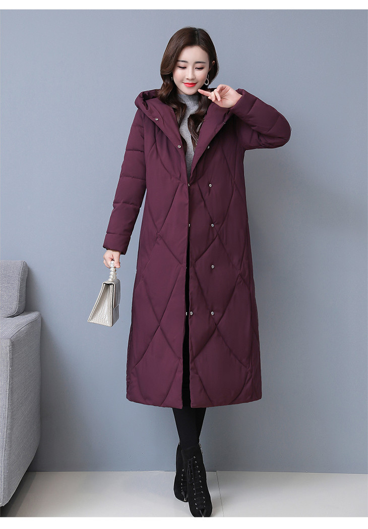 tzmz-61965冬季最新款长款过膝棉袄大码200斤妈妈装棉衣