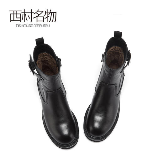 西村名物2021春季新款马丁靴女英伦风潮ins牛皮短靴女靴女鞋X20DC42341 商品图2