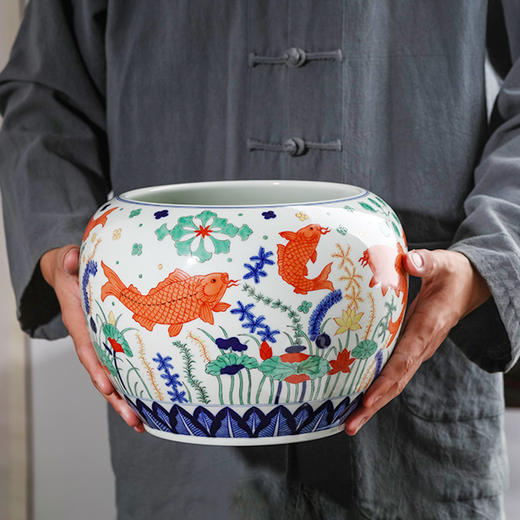 青花五彩鱼藻缸 商品图1