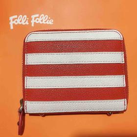 芙丽芙丽/Folli Follie 红白条纹卡包零钱包