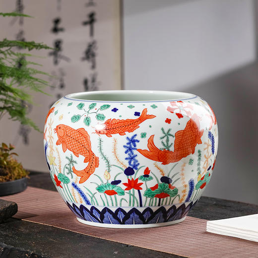 青花五彩鱼藻缸 商品图2