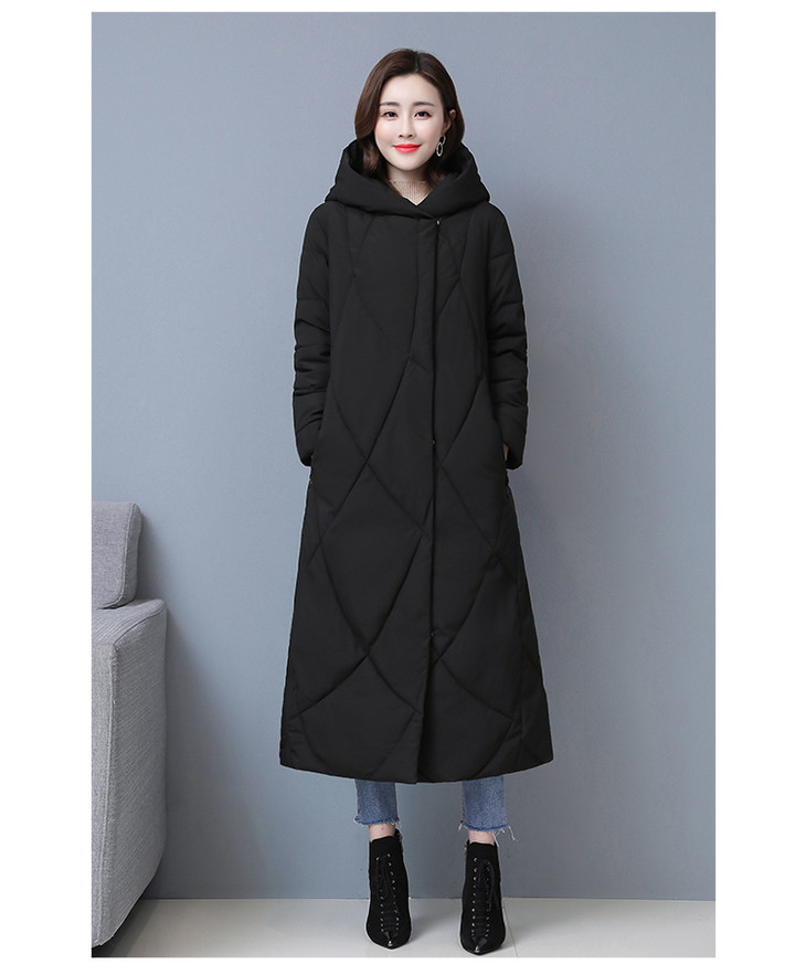tzmz-61965冬季最新款长款过膝棉袄大码200斤妈妈装棉衣