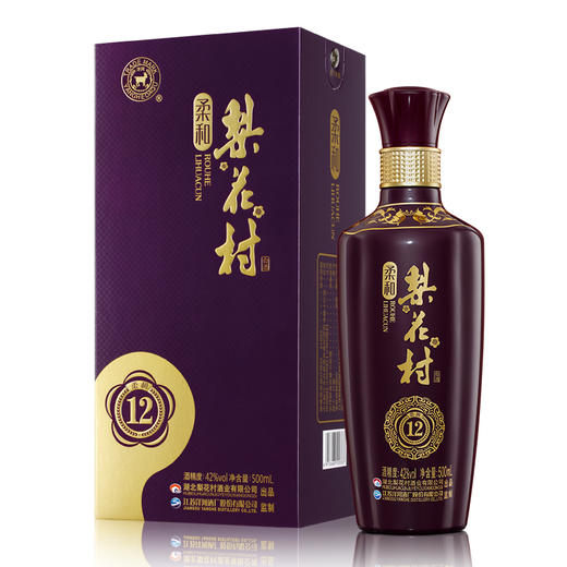 梨花村 新版柔和系列白酒 浓香型  柔和12 42度500ml  一箱4瓶装 商品图1