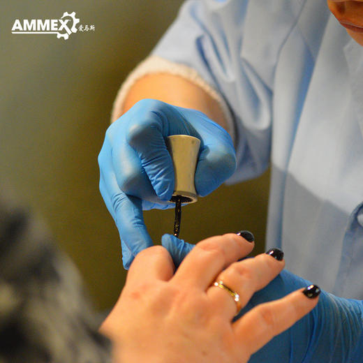 爱马斯AMMEX一次性手套蓝色丁腈检查无粉丁晴牙科100只APFNCMD 商品图4