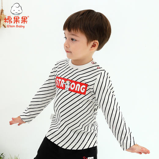棉果果春秋季男童上衣氨棉汗布套头T恤M112140221075 商品图0