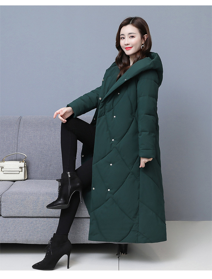 tzmz-61965冬季最新款长款过膝棉袄大码200斤妈妈装棉衣