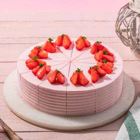 【酸甜可口】烈焰莓莓蛋糕，新鲜甜润草莓+草莓果肉果酱夹心，无法抗拒的甜蜜（成都幸福西饼蛋糕）