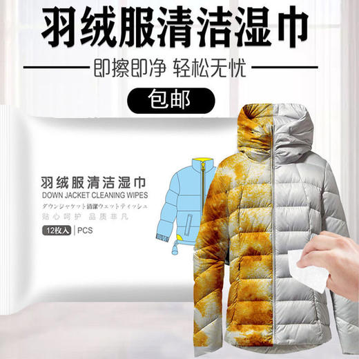 【免水洗 羽绒服清洗湿巾】居家日用干洗剂清洁工具湿巾纸去污去油污 商品图0