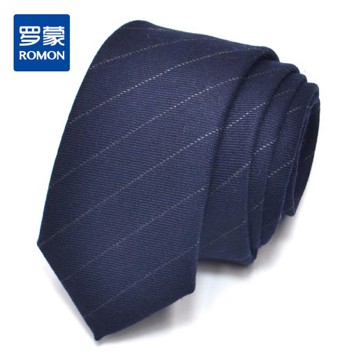 【礼盒装】罗蒙羊毛领带男士正装商务结婚韩版休闲窄款手打条纹领带 商品图0