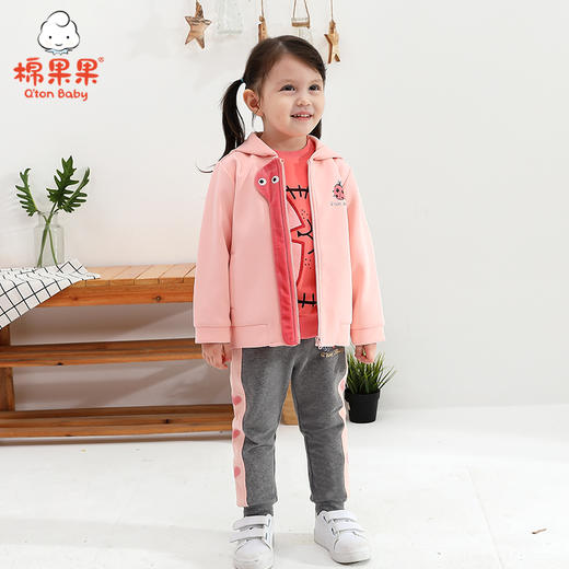 棉果果春秋女童双面布连帽长袖外套M122100421103 商品图2