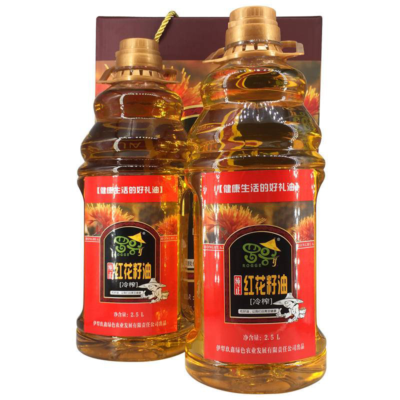 【常州馆】新疆罗哥 红花籽油2.5l*2 礼盒装