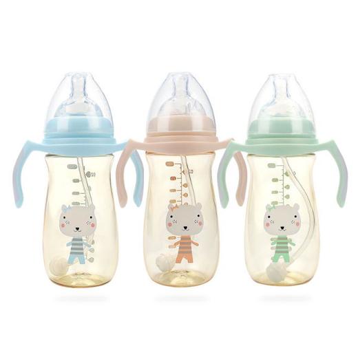 【母婴】创意婴儿宽口手柄PPSU奶瓶 300ml防摔奶嘴瓶 商品图0