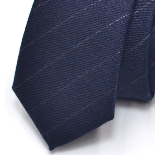 【礼盒装】罗蒙羊毛领带男士正装商务结婚韩版休闲窄款手打条纹领带 商品图7