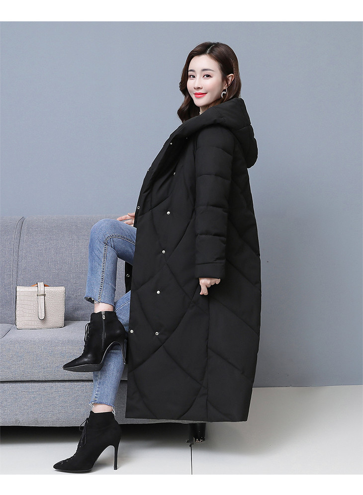 tzmz-61965冬季最新款长款过膝棉袄大码200斤妈妈装棉衣