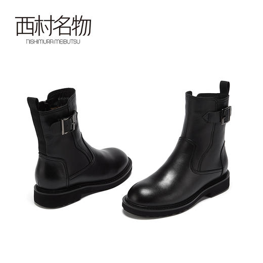 西村名物2021春季新款马丁靴女英伦风潮ins牛皮短靴女靴女鞋X20DC42341 商品图3