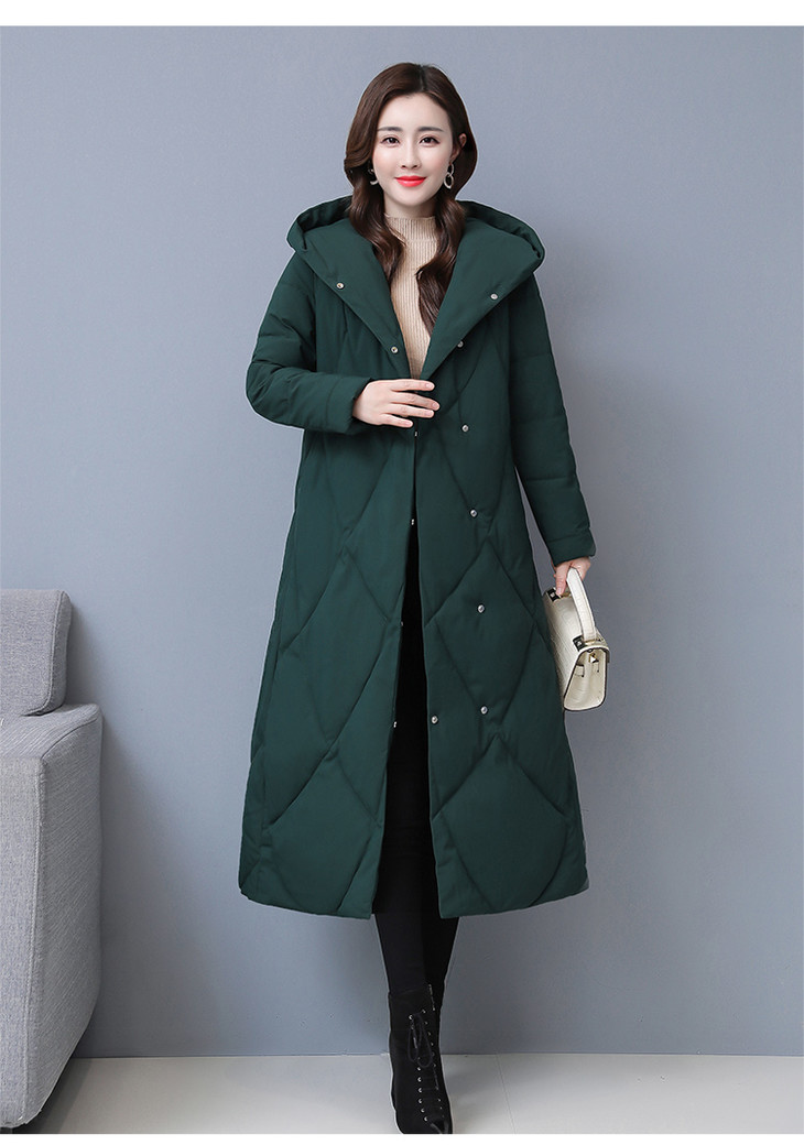 tzmz-61965冬季最新款长款过膝棉袄大码200斤妈妈装棉衣