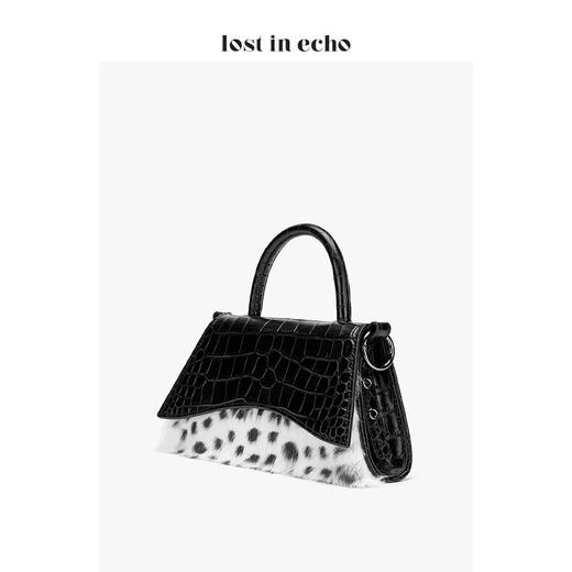 lost in echo小号巴雷特拼皮草斜挎/手提包黑色 商品图2