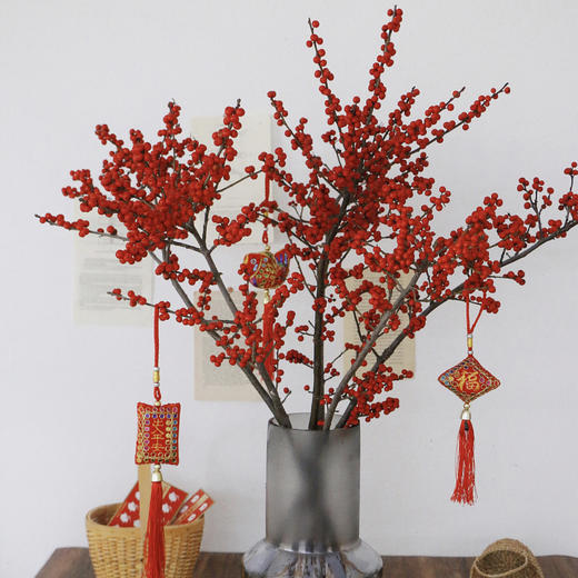 新年年宵花鲜花插花【冬青瓶插花（单株）】送长辈老师朋友客户花店送花上门 商品图1