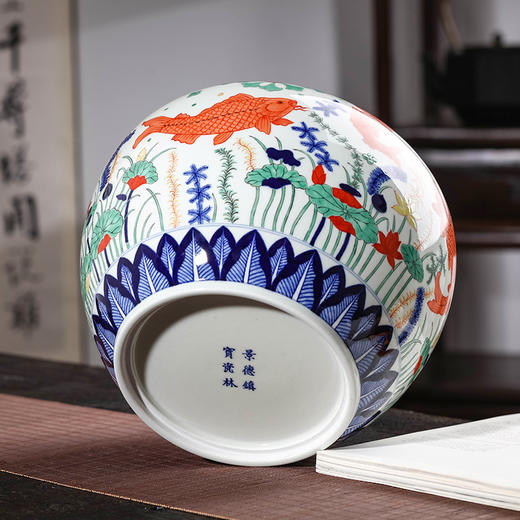 青花五彩鱼藻缸 商品图4