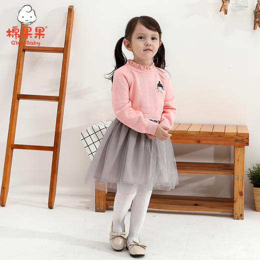 新年款棉果果春秋款女童纯棉线毛衣连衣裙M122700521063 商品图0