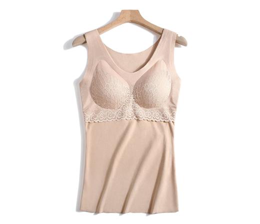 【买1送1】1件顶3件 免穿文胸 乳胶德绒保暖内衣 蕾丝无痕 加绒保暖背心 商品图5