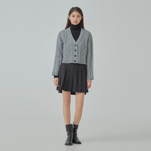 MIXXO韩国单排扣电缆开衫毛衣单件纯色慵懒风JPY带授权招加盟代理 商品图3