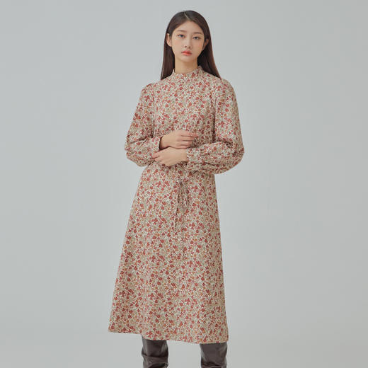 MIXXO韩国高领雪纺气质碎花图案长款JPY带授权招加盟代理 商品图0