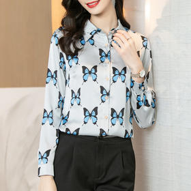 GYH  9609简约百搭印花衬衫优雅气质通勤衬衫开衫