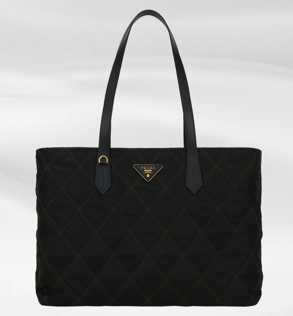 奥莱[PRADA] 女士购物袋1BG085 NERO + BRUCIATO TESSUTO IMPUNTUJPY带授权招加盟代理