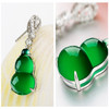 【天然玉髓】纯银冰种绿葫芦耳环耳钉绿玉髓耳坠阳绿耳饰女款 商品缩略图2