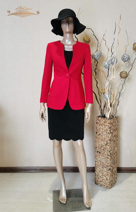 【特惠】YIQU |“美丽印记”西装上衣（正红·含30%羊毛）