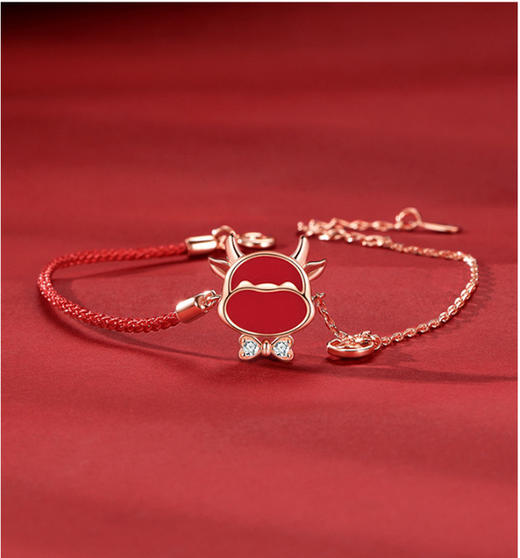 【本命年红绳手链】生肖牛纯银项链女ins不掉色饰品闺蜜生日礼物 商品图1