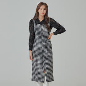 MIXXO韩国格子方领分层长款连衣裙秋装秋装JPY带授权招加盟代理