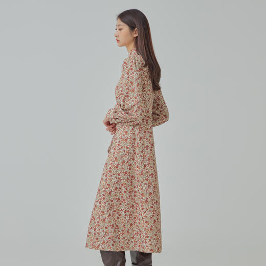 MIXXO韩国高领雪纺气质碎花图案长款JPY带授权招加盟代理 商品图1