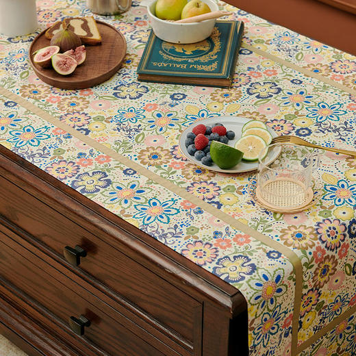 复古碎花茶几布艺梳妆台欧式桌布高档奢华防尘床头柜边柜盖布定制 商品图4