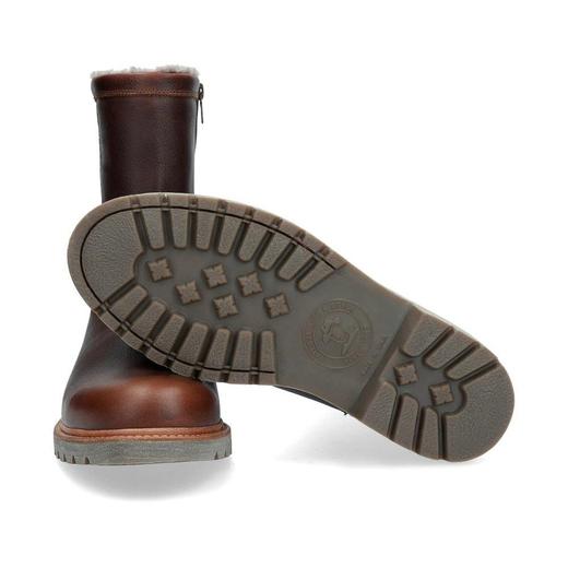 限时特价——西班牙原产羊毛款皮毛一体男士皮靴酒红色FLC10(高品质纯天然羊毛内衬) 商品图2