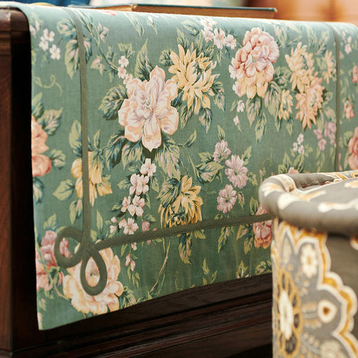 茶几盖布新年棉台布客厅长方形家用新中式餐桌布电视柜小斗柜盖布 商品图4