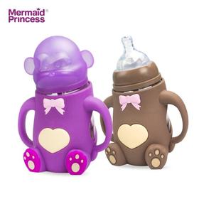 【母婴】* 宽口创意硅胶猴子造型婴儿奶瓶 宝宝防摔防胀气喂养奶瓶