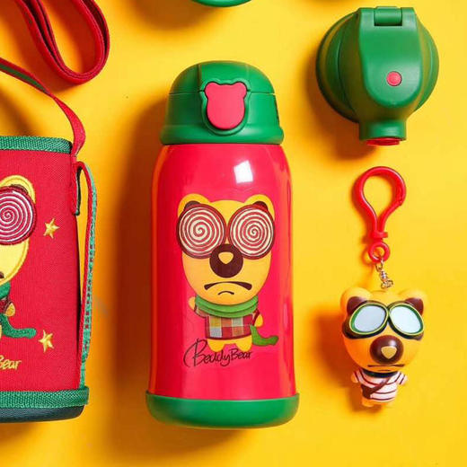 杯具熊儿童保温杯带吸管两用水壶女童婴儿小学生男宝宝幼儿园水杯 商品图3