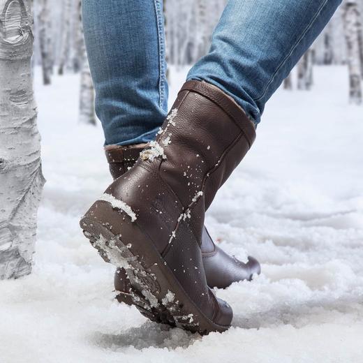 限时特价——西班牙原产羊毛款皮毛一体男士皮靴酒红色FLC10(高品质纯天然羊毛内衬) 商品图6