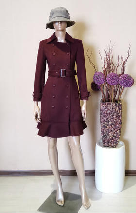 【特惠】YIQU |“风中的承诺”大衣（玛莎拉红·含50%羊毛）