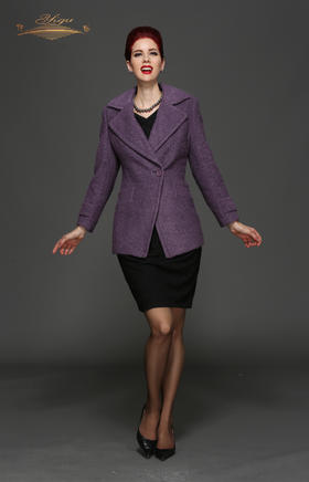 【断码】XXL码•YIQU |“闲庭信步”羊毛上衣（紫水晶·含20%羊毛）