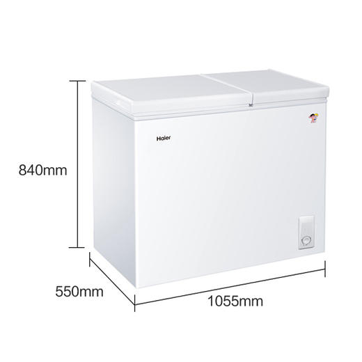 海尔（Haier） 210升 大冷冻小冷藏 家用商用二合一 冷柜 双箱双温区 冰柜 卧式冰箱 FCD-210XDB 商品图7