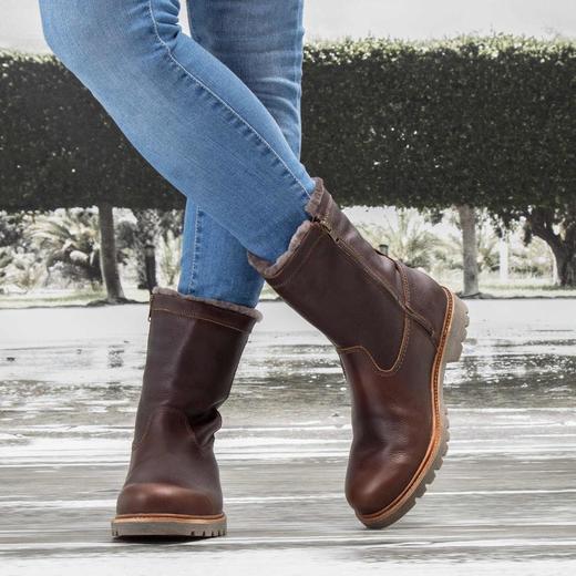 限时特价——西班牙原产羊毛款皮毛一体男士皮靴酒红色FLC10(高品质纯天然羊毛内衬) 商品图9