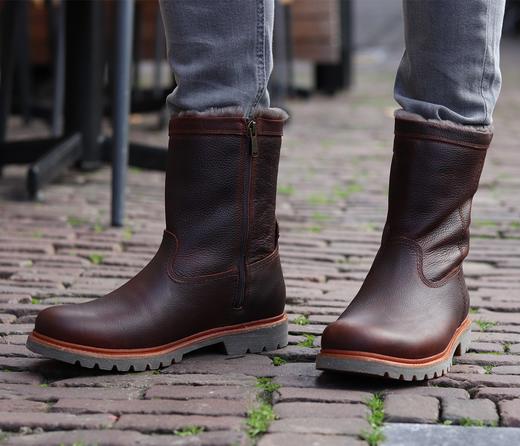 限时特价——西班牙原产羊毛款皮毛一体男士皮靴酒红色FLC10(高品质纯天然羊毛内衬) 商品图10