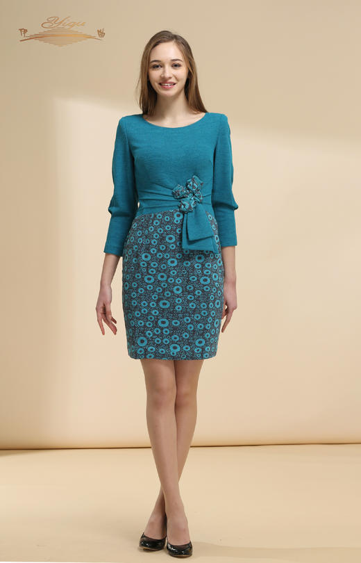 【断码】L/XL/XXL/XXXL码•YIQU |“如花如梦”连身裙（圆蓝）PT 商品图0