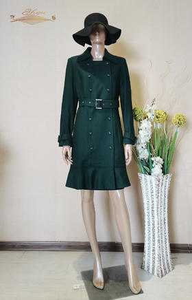 【特惠】YIQU |“风中的承诺”大衣（深绿·含50%羊毛）