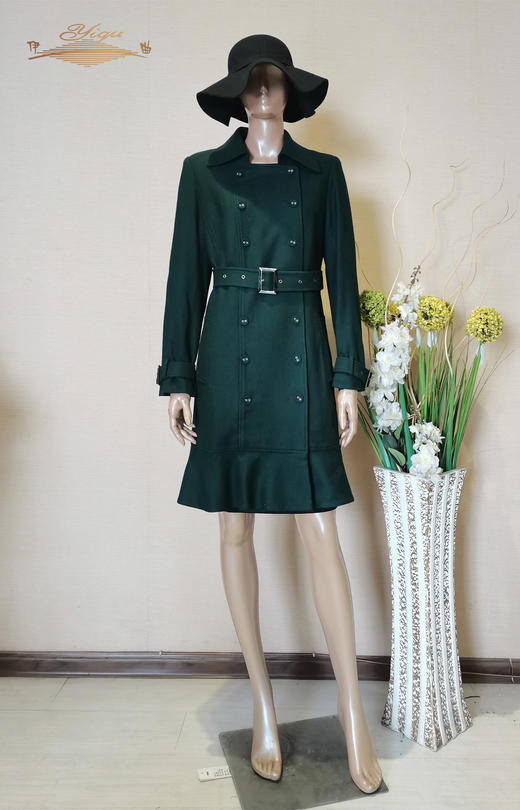 【特惠】YIQU |“风中的承诺”大衣（深绿·含50%羊毛） 商品图0