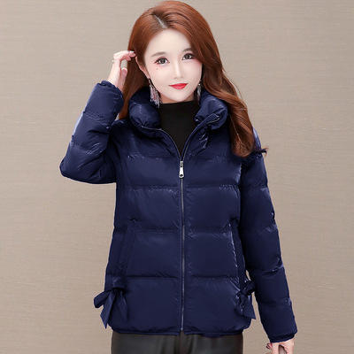 WE-KED9957 仿鲨鱼皮白鸭绒羽绒服女短款2020冬装新款修身立领保暖气质小外套 商品图1